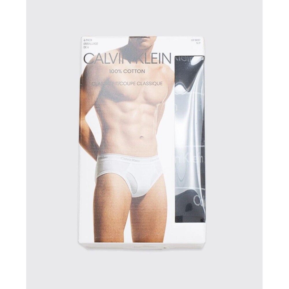 Calvin Klein Brief Underwear Size XXL 6 Pack Classic Fit Men Solid Black Cotton